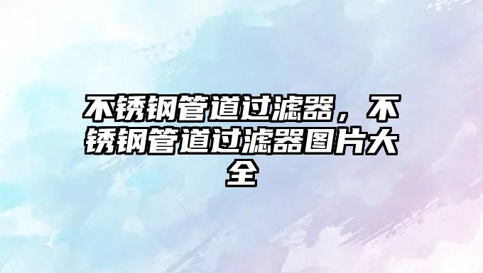 不銹鋼管道過濾器，不銹鋼管道過濾器圖片大全