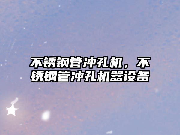 不銹鋼管沖孔機(jī)，不銹鋼管沖孔機(jī)器設(shè)備