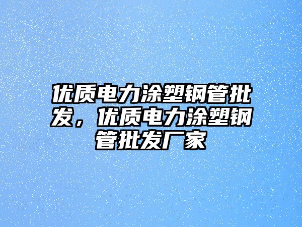 優(yōu)質(zhì)電力涂塑鋼管批發(fā)，優(yōu)質(zhì)電力涂塑鋼管批發(fā)廠家